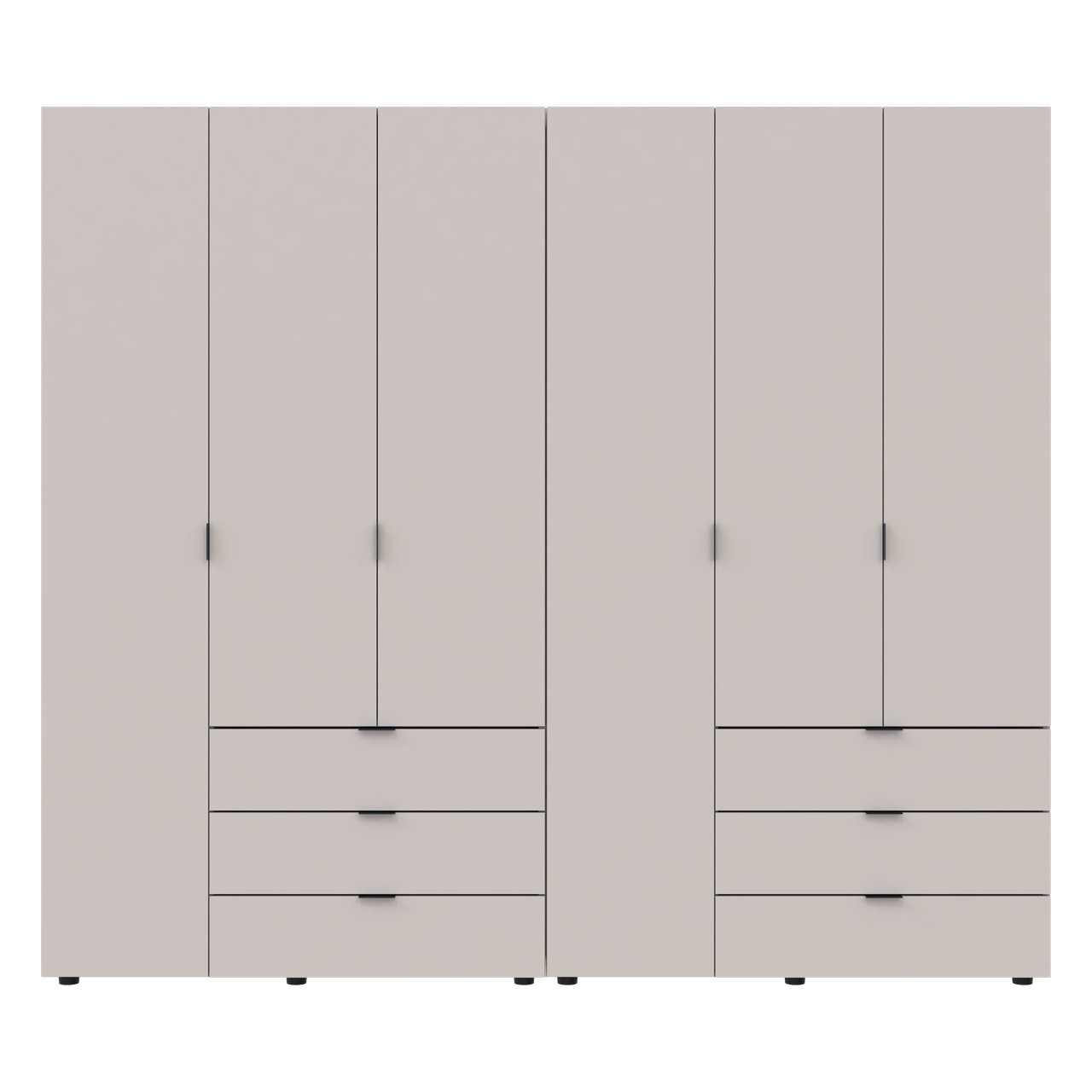 Розпашна Шафа для одягу Doros Гелар комплект Кашемір 3+3 ДСП 232.4х49.5х203.4 (80737640)