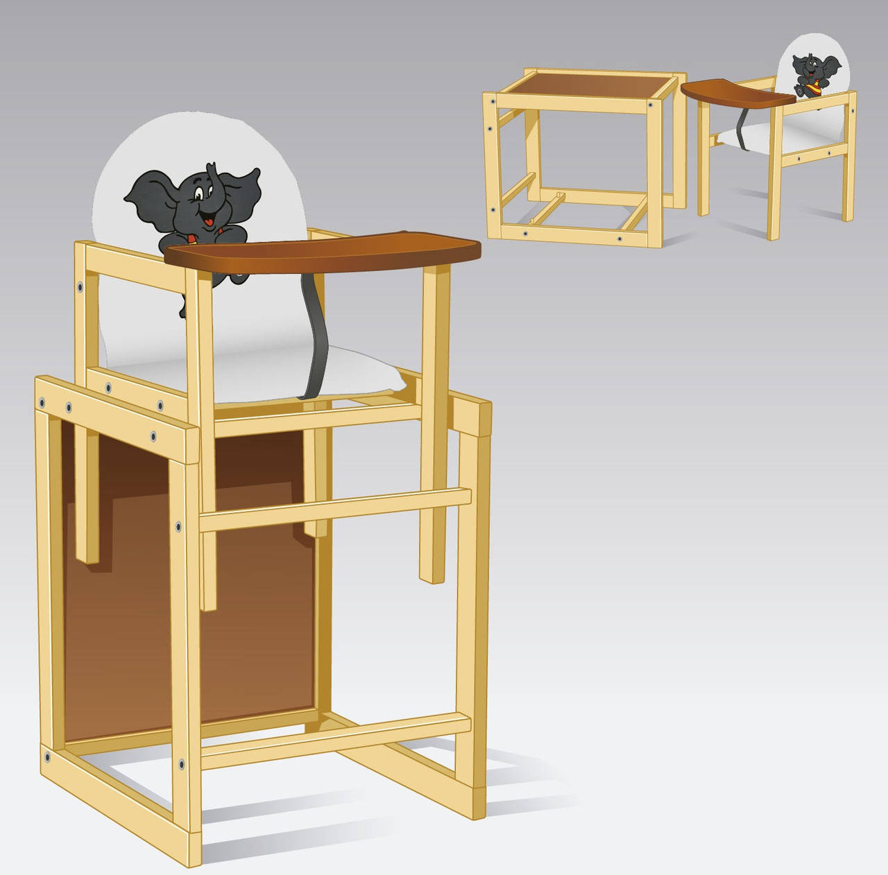 

Стульчик /кожзам/ №201 - "Слоник" БЕЛЫЙ ТМ "Мася" 73271