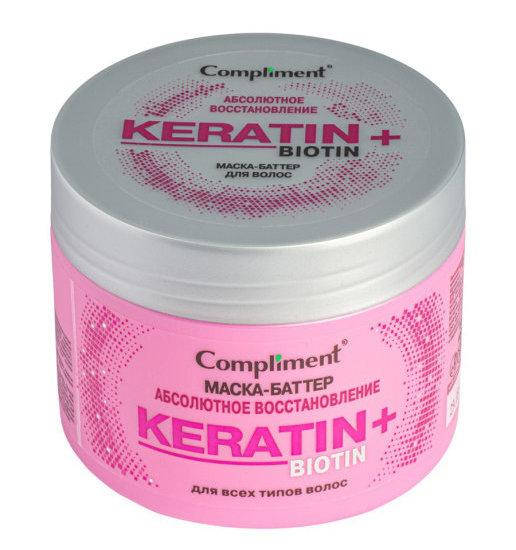

Маска-баттер абсолютное восстановление keratin+biotin для волос Compliment 300 мл.