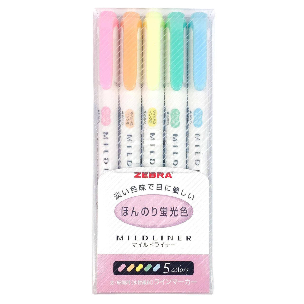 

Zebra Mildliner набор маркеров 5 шт №1 яркие неоновые оттенки WKT7-5C