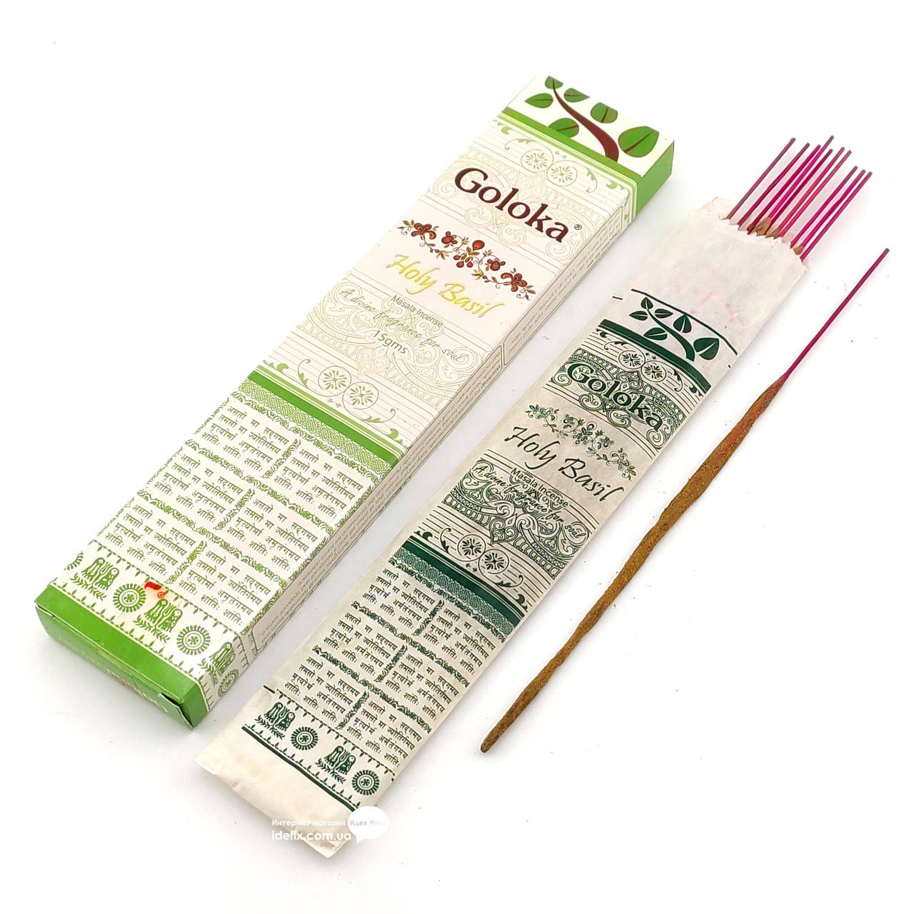 

Благовоние Holy Basil Goloka 15 грамм. Аромапалочки Базилик Священный (29224)