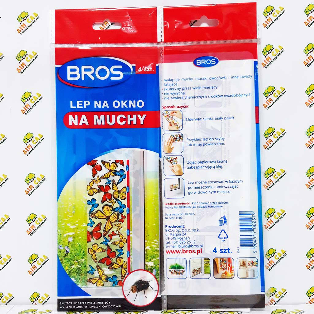 

Bros Липучка на окно против мух, 4шт