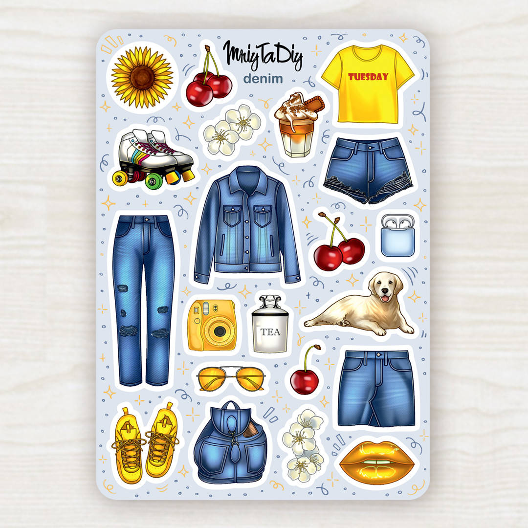 

Стикеры авторские DENIM, Зелёный