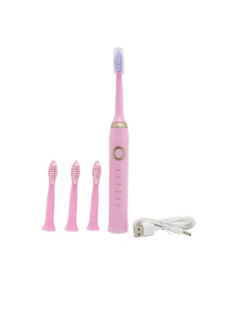 

Электрическая зубная щетка Shuke с 4-мя насадками Розовый