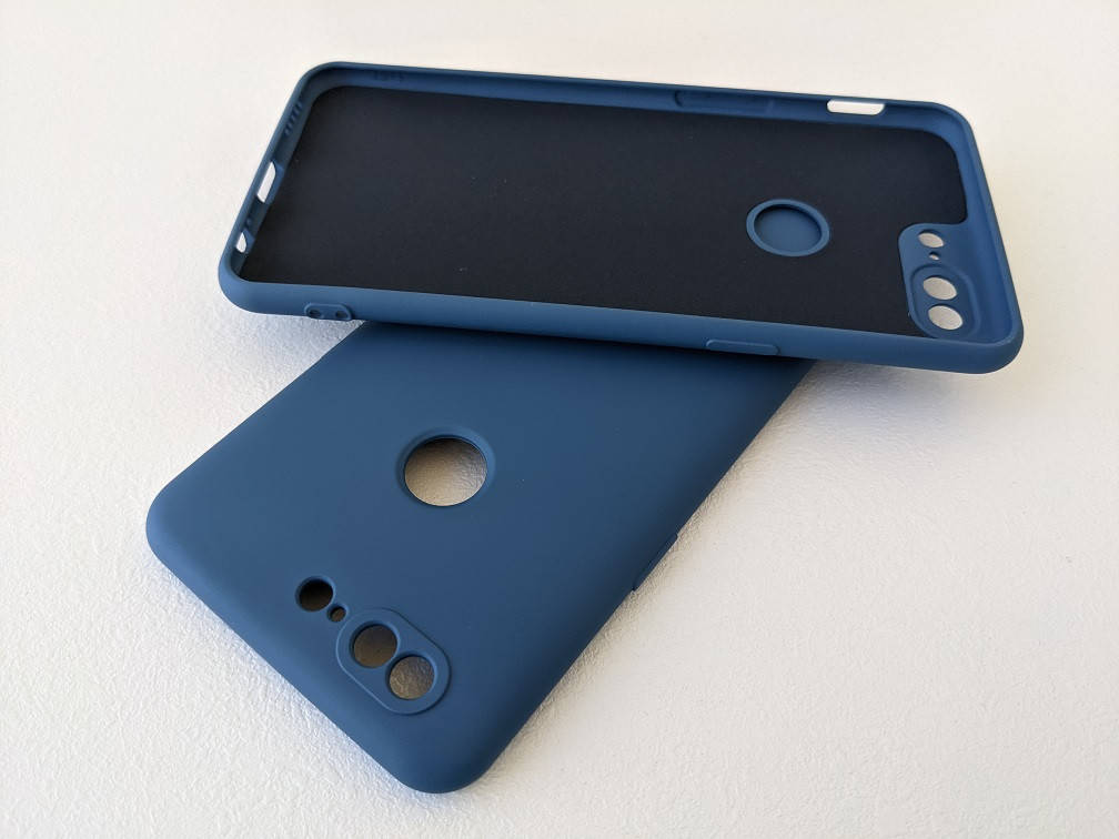 

Силиконовый чехол для OnePlus 5T Синий микрофибра soft touch