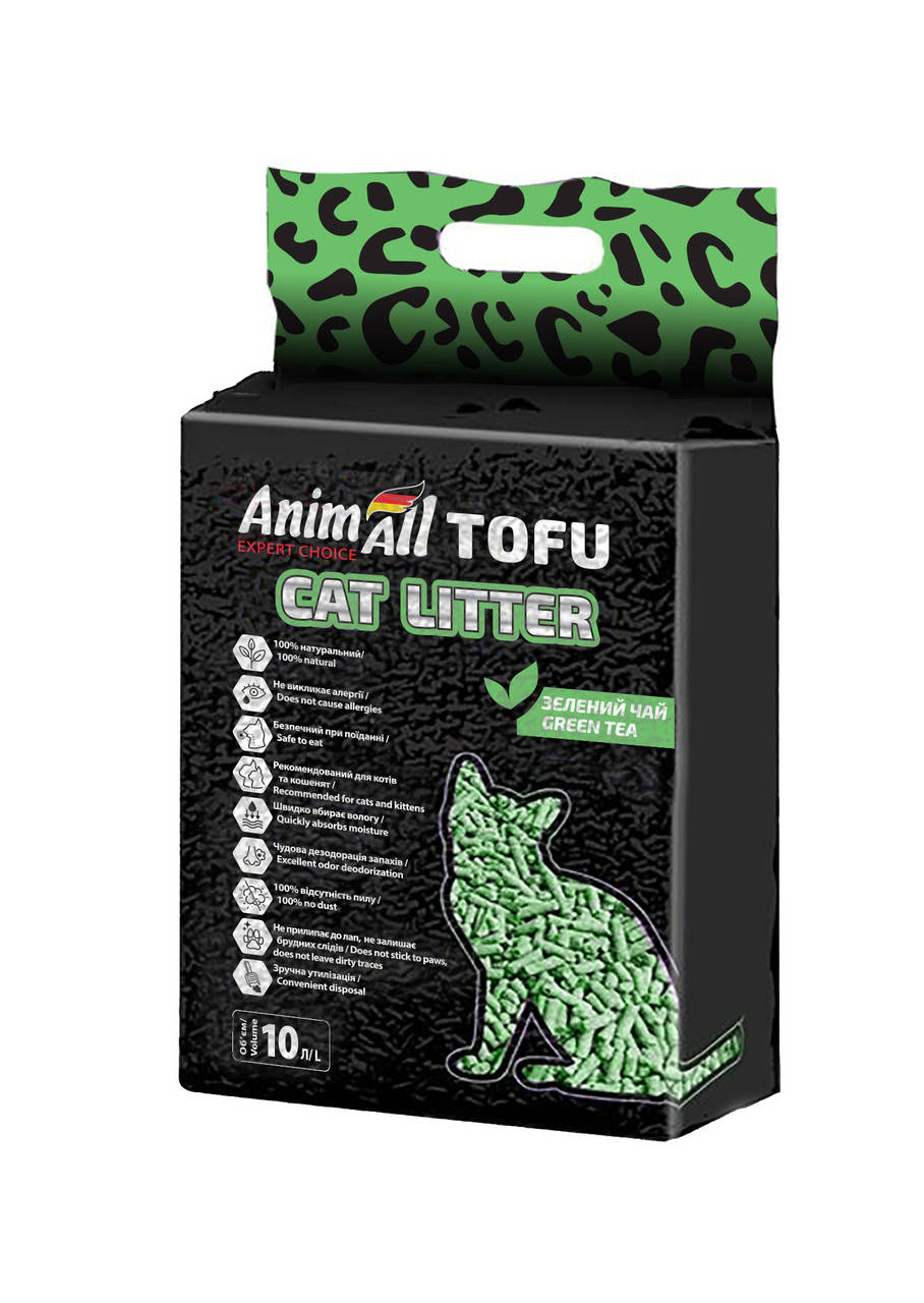 

Наполнитель соевый AnimAll Tofu Green Tea для кошачьих туалетов, с ароматом зеленого чая 10 л (4.66 кг)