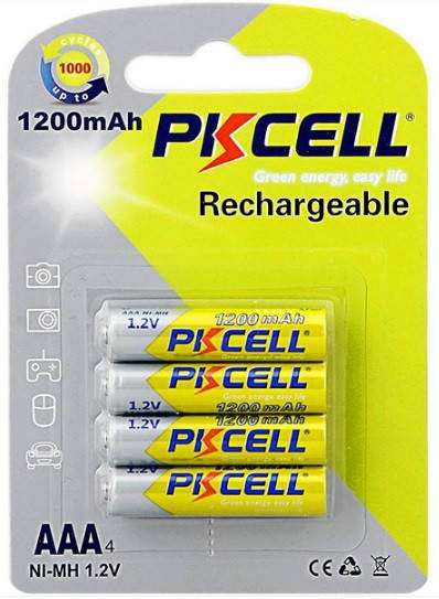 

Акумулятор PKCELL 1.2V AAA 1200mAh NiMH Rechargeable Battery, 4 штуки в блістері ціна за блістер, Q12