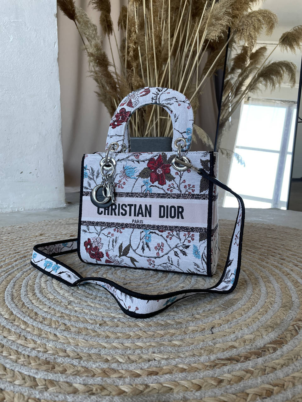 

Сумка Женская Christian Dior Lady D-Lite Flower Белого Цвета, Белый