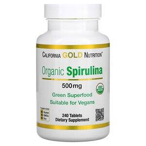 

California Gold Nutrition, органическая спирулина 500 мг, 240 таблеток
