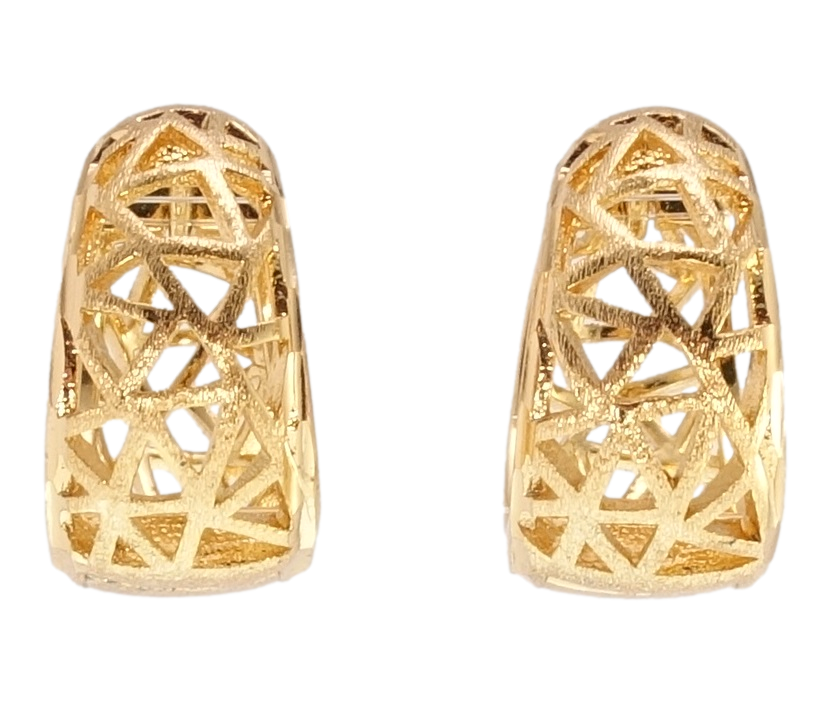 

Серьги Xuping Позолота 18K колечки "Резной орнамент с шагренью"