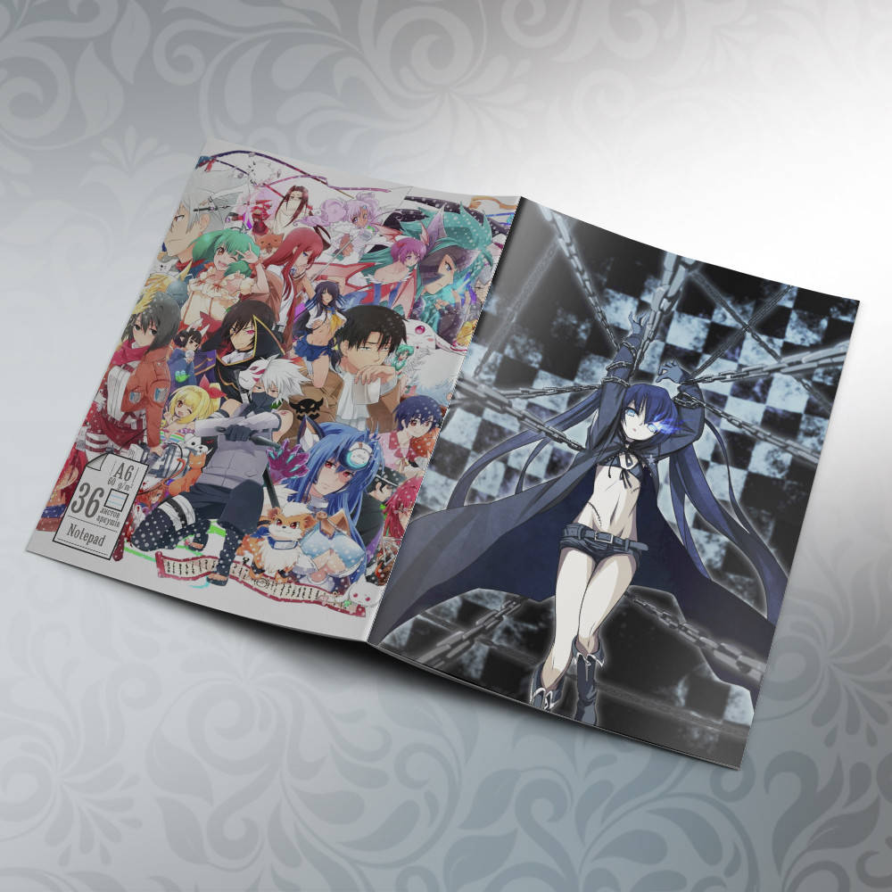 

Блокнот Аниме А6 на скобе Black Rock Shooter 36 листов 02