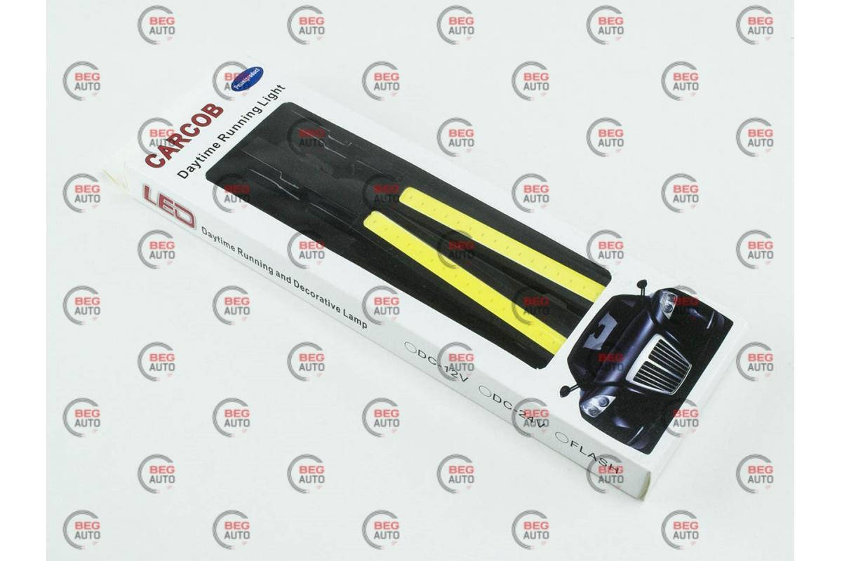 

Ходовые огни 12V DRL COB 140х15мм WHITE черные