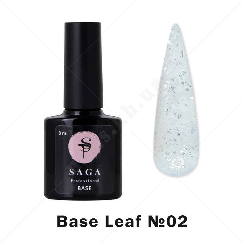 

Saga Base Leaf №02 молочная с серебристыми хлопьями