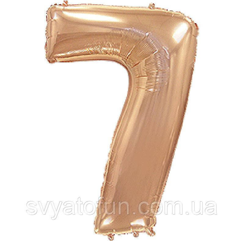 

Фольгированный шар цифра "7" розовое золото 40" Flexmetal