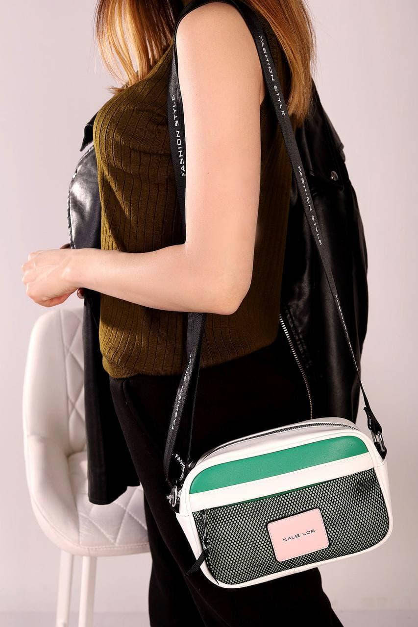 

Женская сумка клатч зеленая с белыми вставками код 7-2072, Зелёный