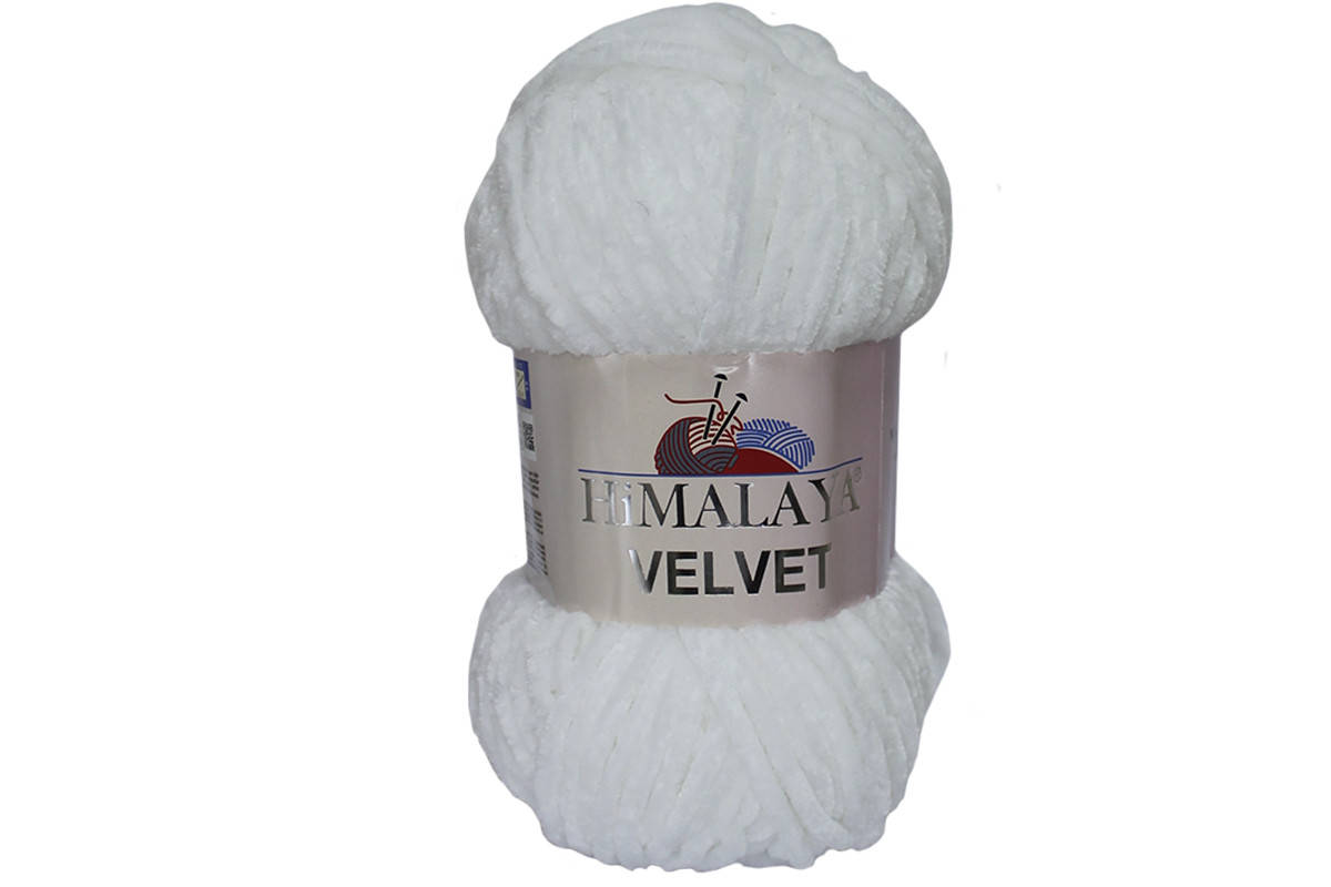 

Пряжа Himalaya Velvet 90001, Белый