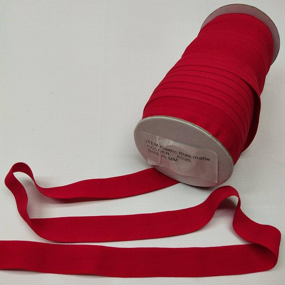 

А-026 Трикотажная окантовочная бейка (стрейч эластичная) 2см х 1 м. (красная) (СИНДТЕКС-0251), Красный