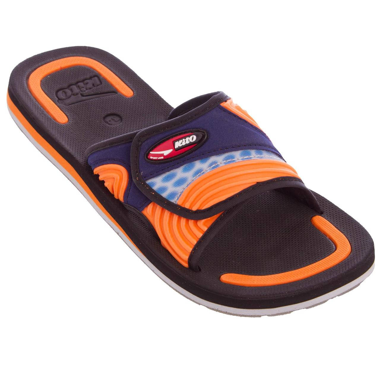 

Шлепанцы сланцы детские для мальчиков KITO KCE771-ORANGE размер 32-35 черный-оранжевый