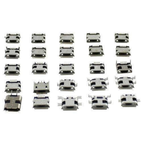 

25x MicroUSB разъем гнездо 5-ти контактное, набор SKLP
