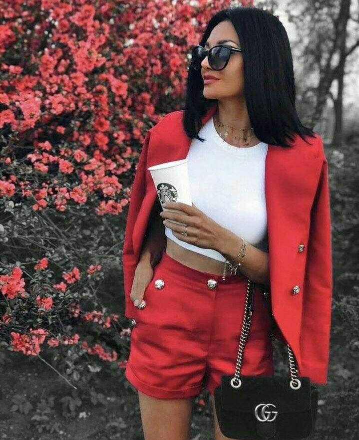 

Женский Костюм 3-ка ( пиджак, шорты и майка), Персиковый