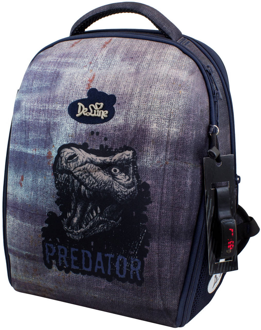 

Ортопедический школьный рюкзак (ранец) с мешком и пеналом серый для мальчика Delune для первоклассников, Темно-серый