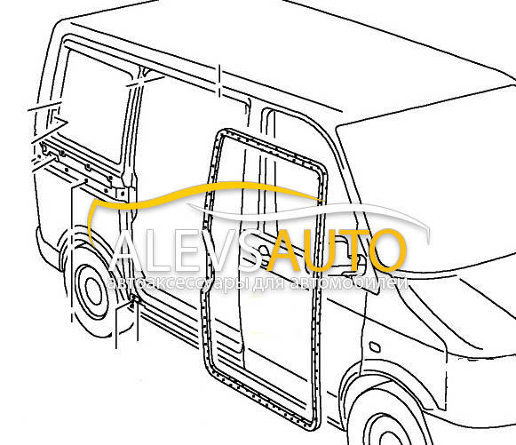 

Уплотнитель боковой двери Volkswagen T5 2003-2010