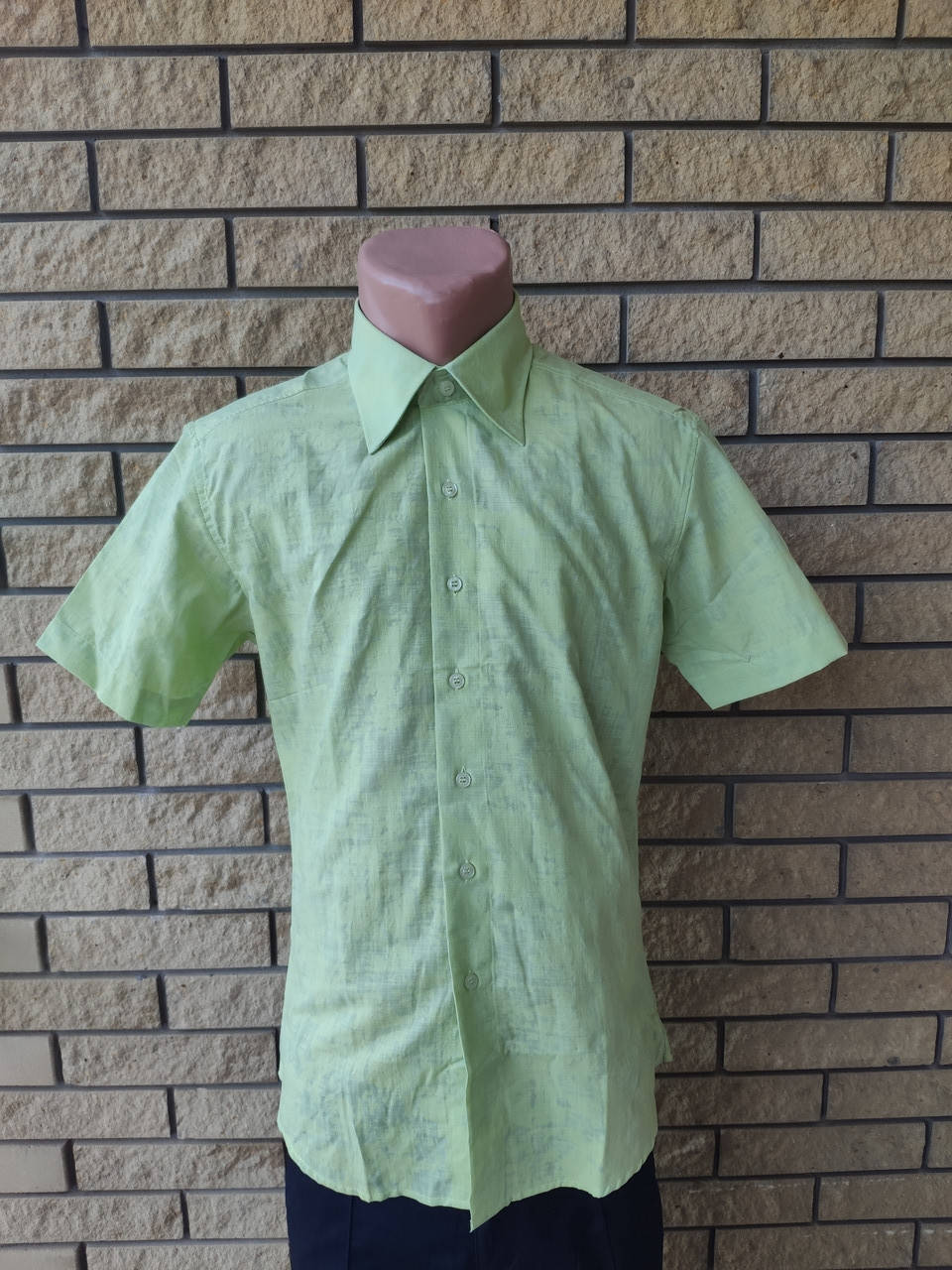 

Рубашка мужская летняя коттоновая высокого качества ZORO L, салатовый