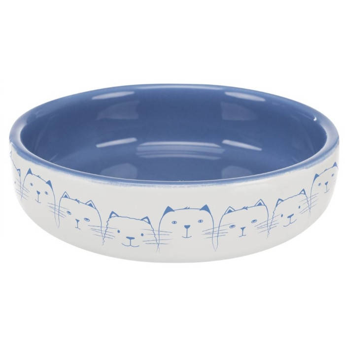 

Trixie Ceramic Bowl миска бело-голубая для кошек коротконосых пород 0.3л