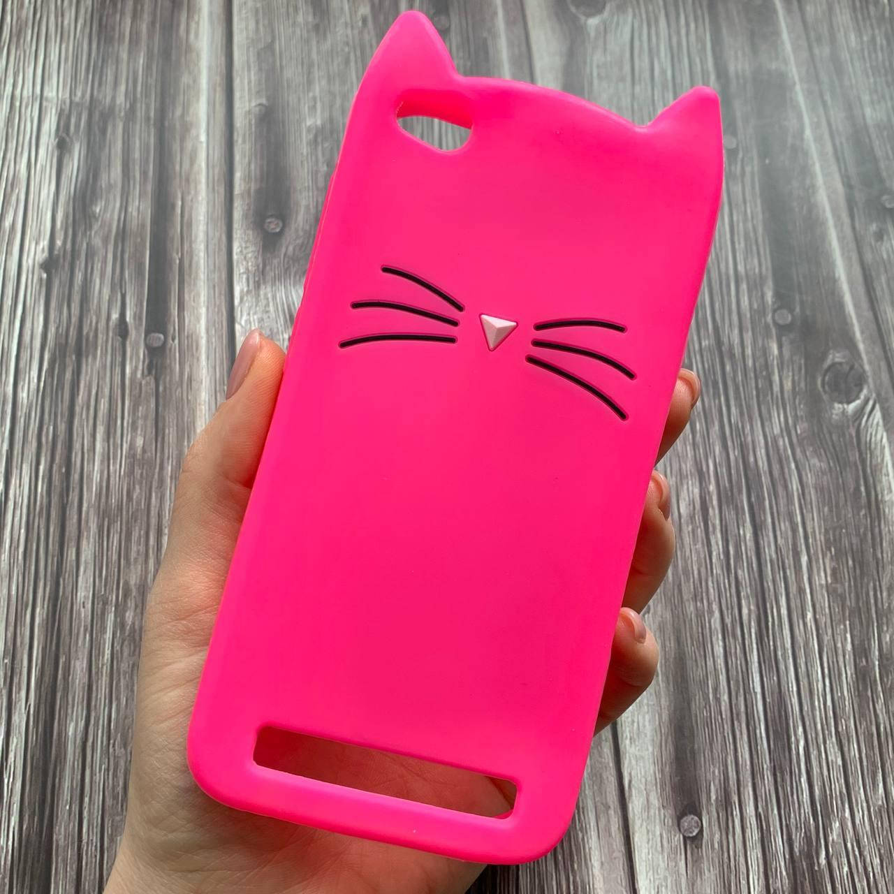 

Чехол для Xiaomi Redmi 5a с ушками котика 3D чехол на телефон сяоми редми 5а малиновый SCC
