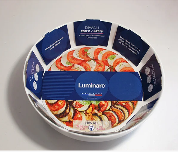 

Форма Luminarc Diwali для запекания круглая Luminawali 260 мм 1 шт (N6416), Белый