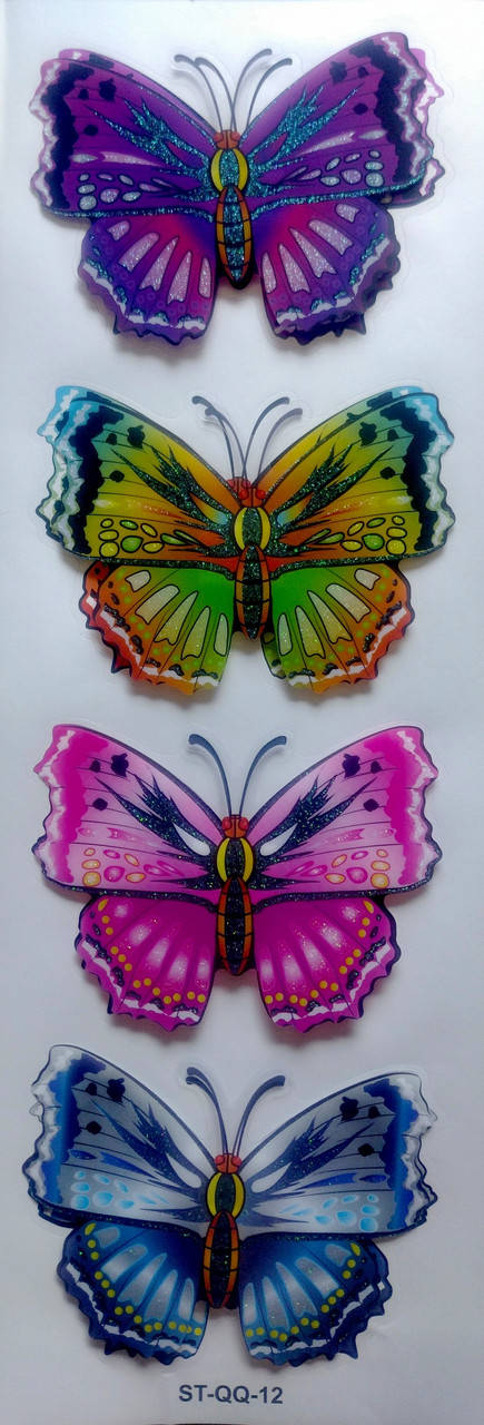 

Наклейки на стену 4шт 3D бабочки (лист 12см*41см) ST-QQ-12