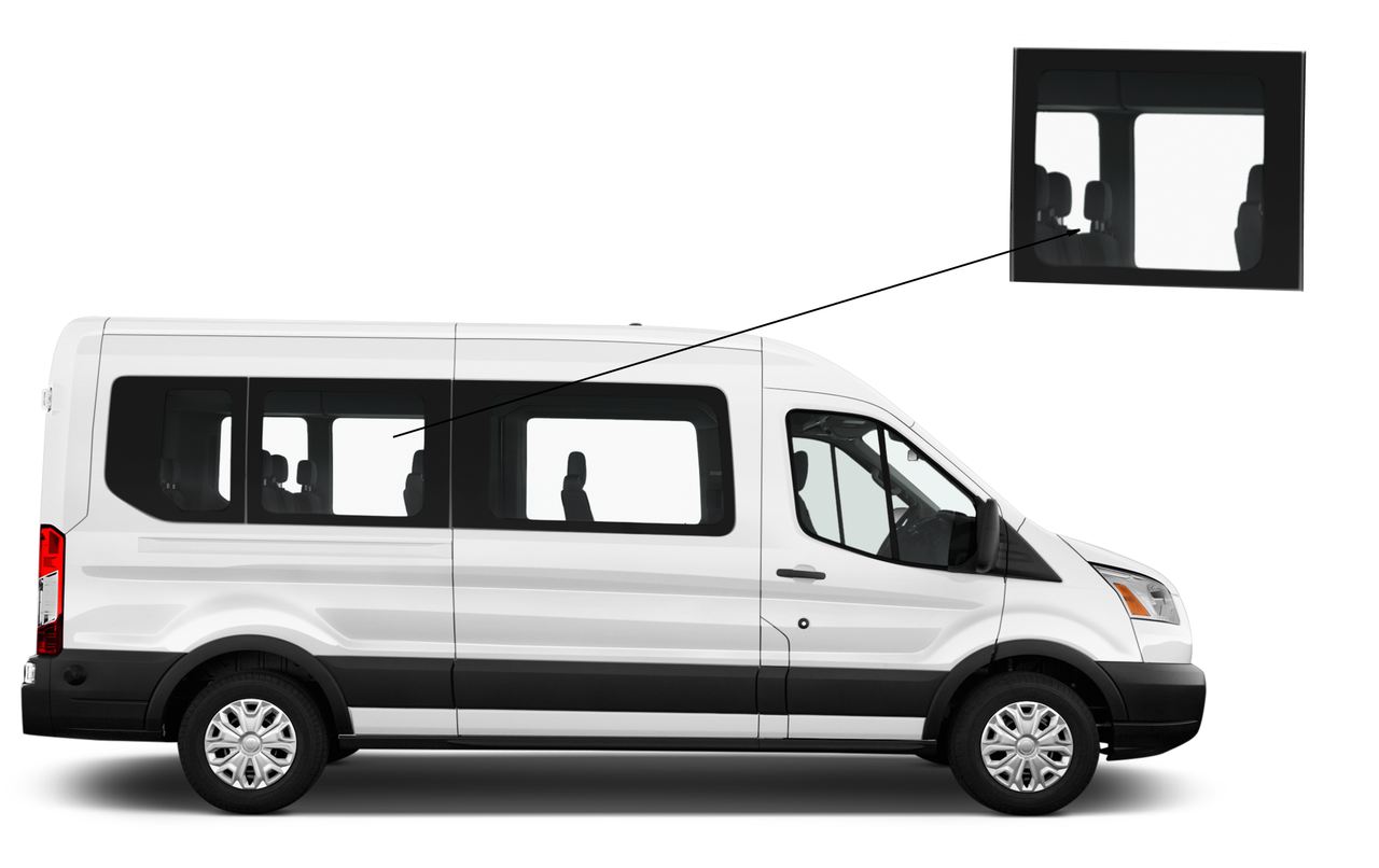 

Боковое стекло средняя база Ford Transit 2014-2018 среднее правое