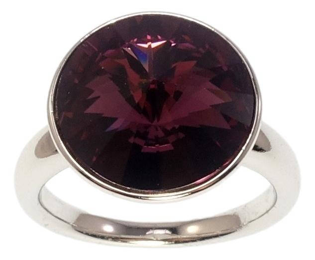 

Кольцо Xuping Родий с кр-ми Swarovski "Кристалл Amethyst ø 15мм" р.18