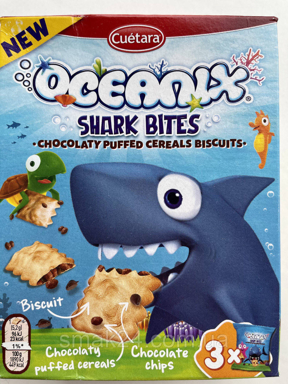 

Шоколадное воздушное печенье из хлопьев Oceanix Cuetara Shark Bites 150г Испания