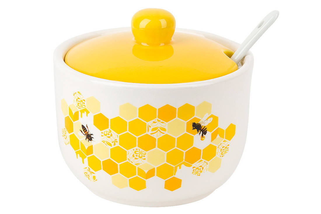 

Банка керамическая c ложкой 450мл Honey