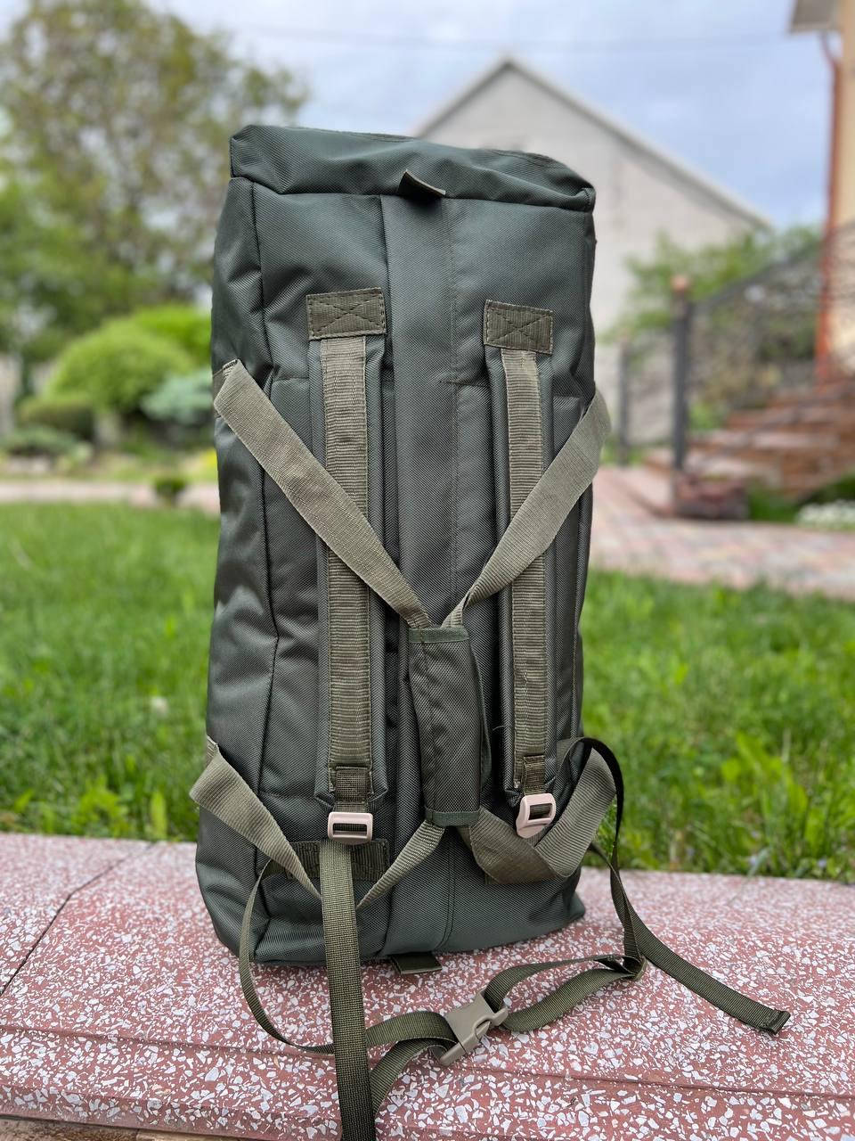 

Сумка - рюкзак большая армейская хаки ткань