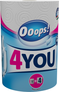 

Полотенца бумажные 2-хслойные Ooops! 4You 1шт 200 отрывов, Белый