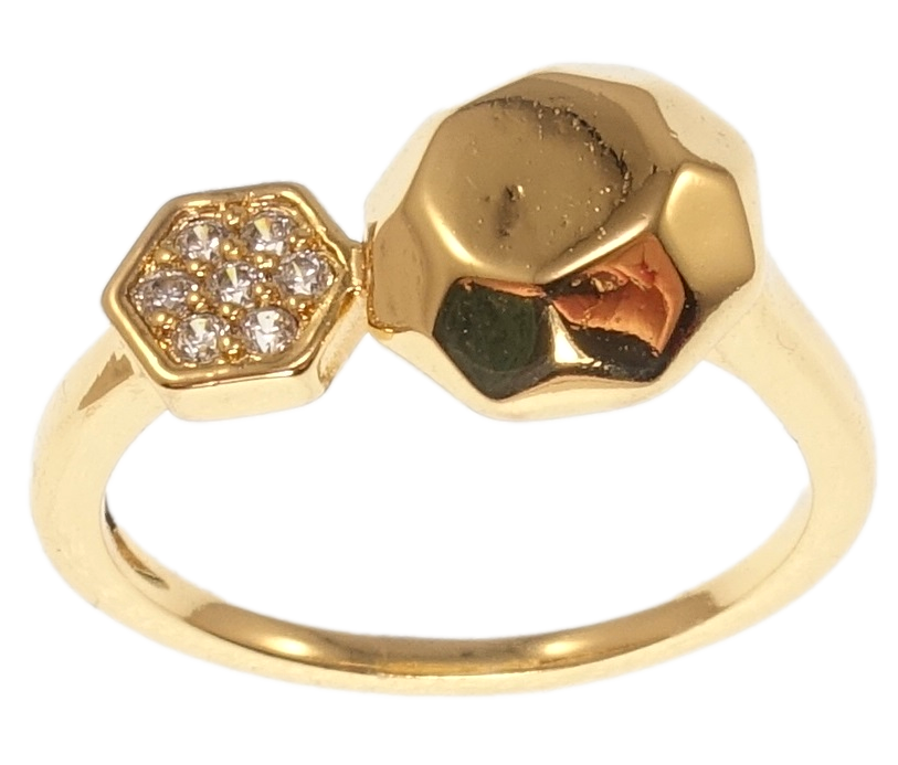 

Кольцо Xuping Позолота 18K "Многогранники" р.16,17,17.5,18,18.5,19