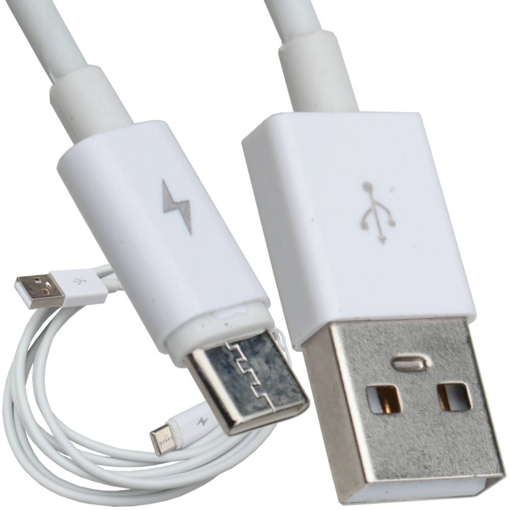 

Шнур провод для зарядки, штекер USB A - штекер USB type C, диам.-3мм, 2м, ,белый