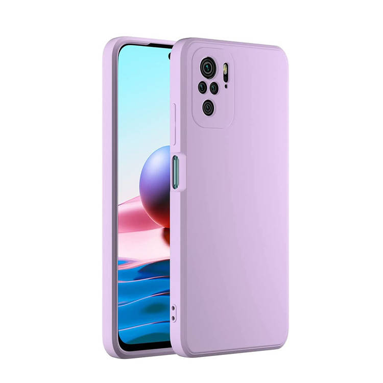 

Силиконовый чехол с микрофиброй для Xiaomi Redmi Note 10 | 10S сиреневый тонкий матовый