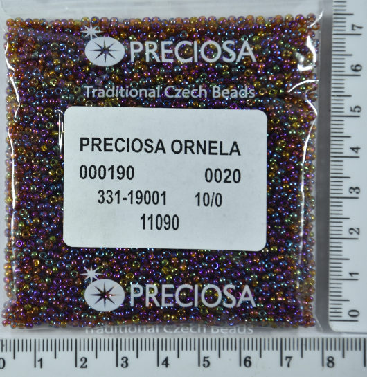 

Бисер PRECIOSA №10/0 прозр-радужн №11090 пакет 50 грамм уп=1пакет