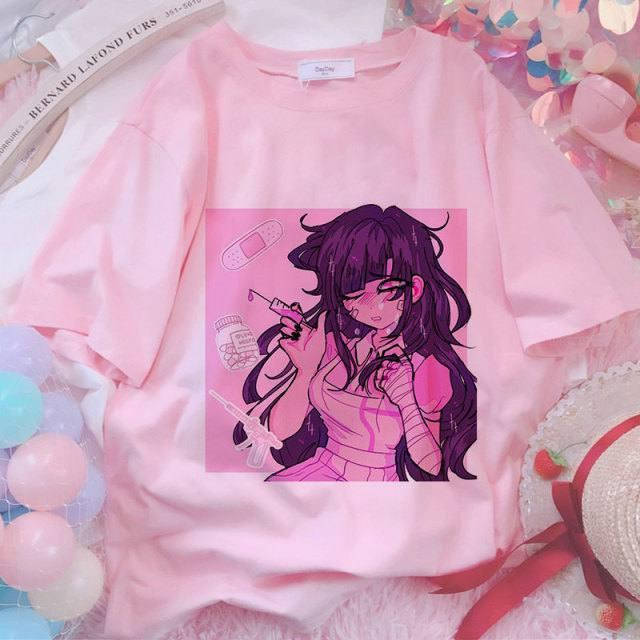 

Футболка Аниме розовая женская Kawaii