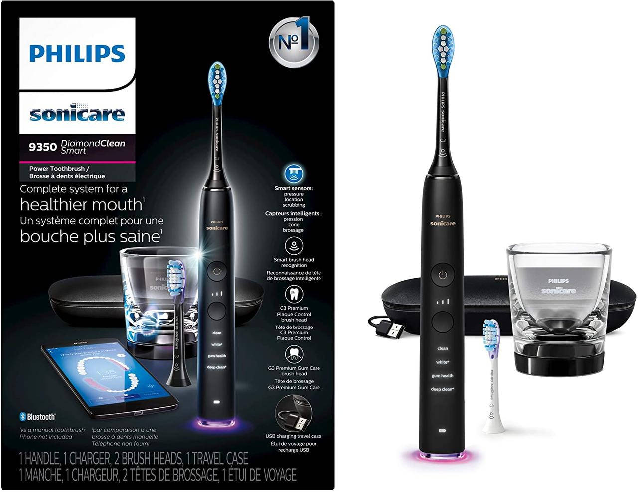 

Электрическая звуковая зубная щетка PHILIPS Sonicare DiamondClean Smart 9350 HX9902/66 Black