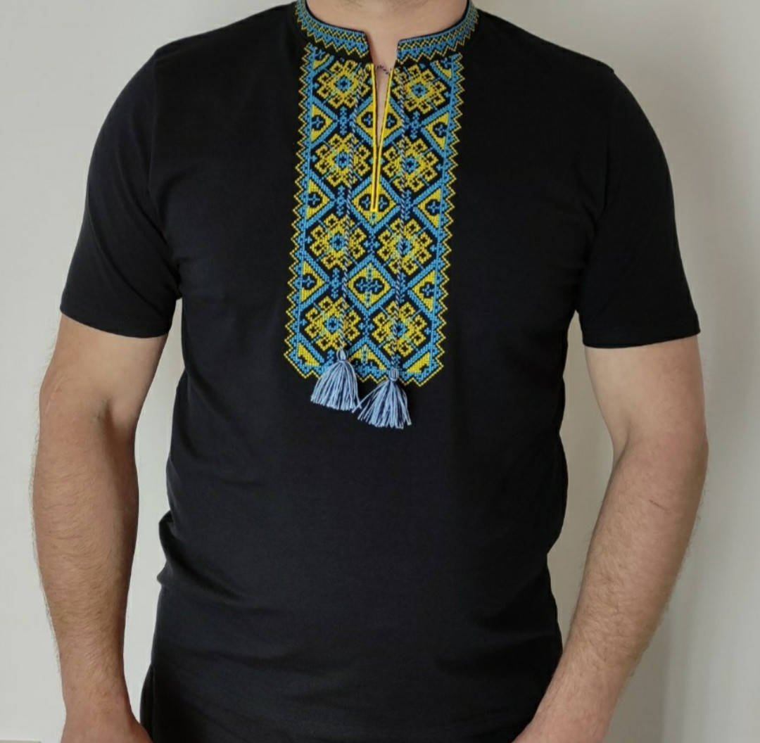 

Стильная футболка вышиванка мужская р.S,M,L,XL,2XL,3XL.4XL.5XL хлопковая 4XL