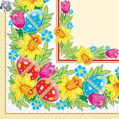 

Салфетки 33х33 Пасхальная рамочка Марго 20шт