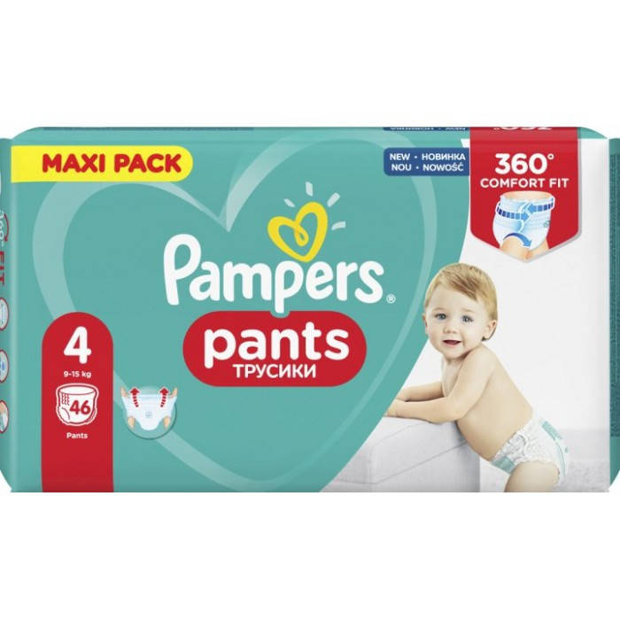 

Подгузники-трусики Pampers Pants 4 (9-15 кг), 46 шт.