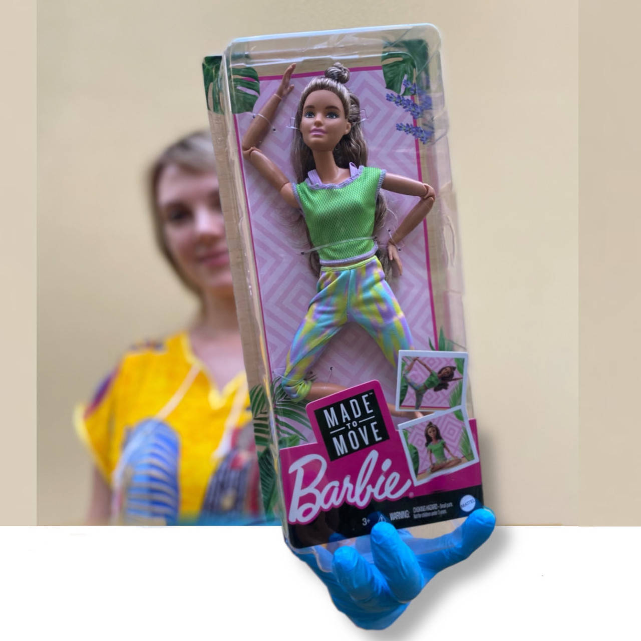 

Кукла Барби Йога Шатенка в салатовой футболке Оригинал Barbie Made to Move Wavy Brunette Hair (GXF05)