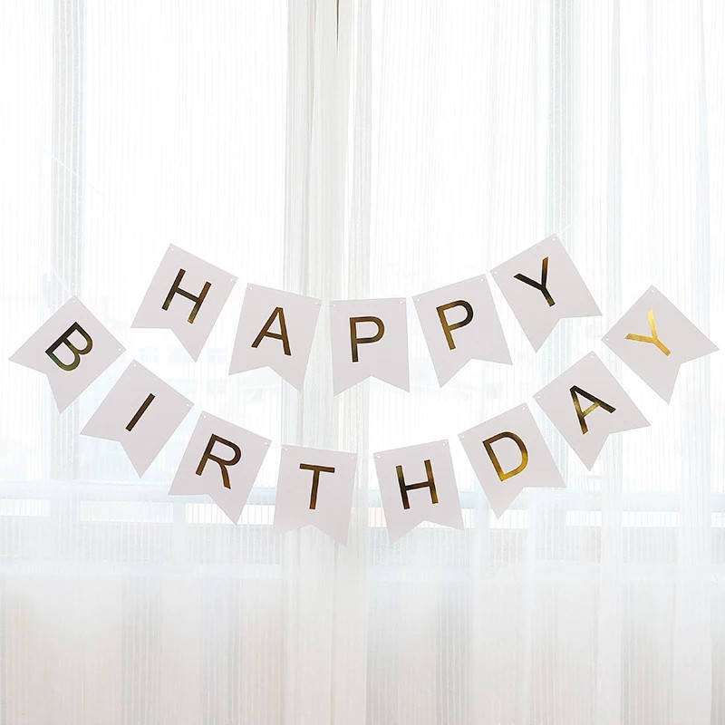 

Гирлянда флажки "Happy birthday" белая