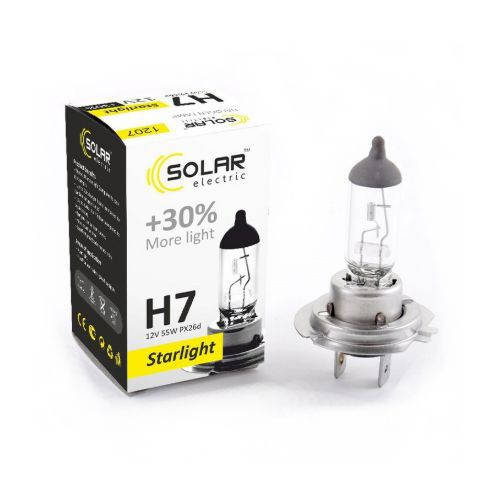 

Лампочка Solar-1207 H7 12V 55W PX26d Starlight+30%
