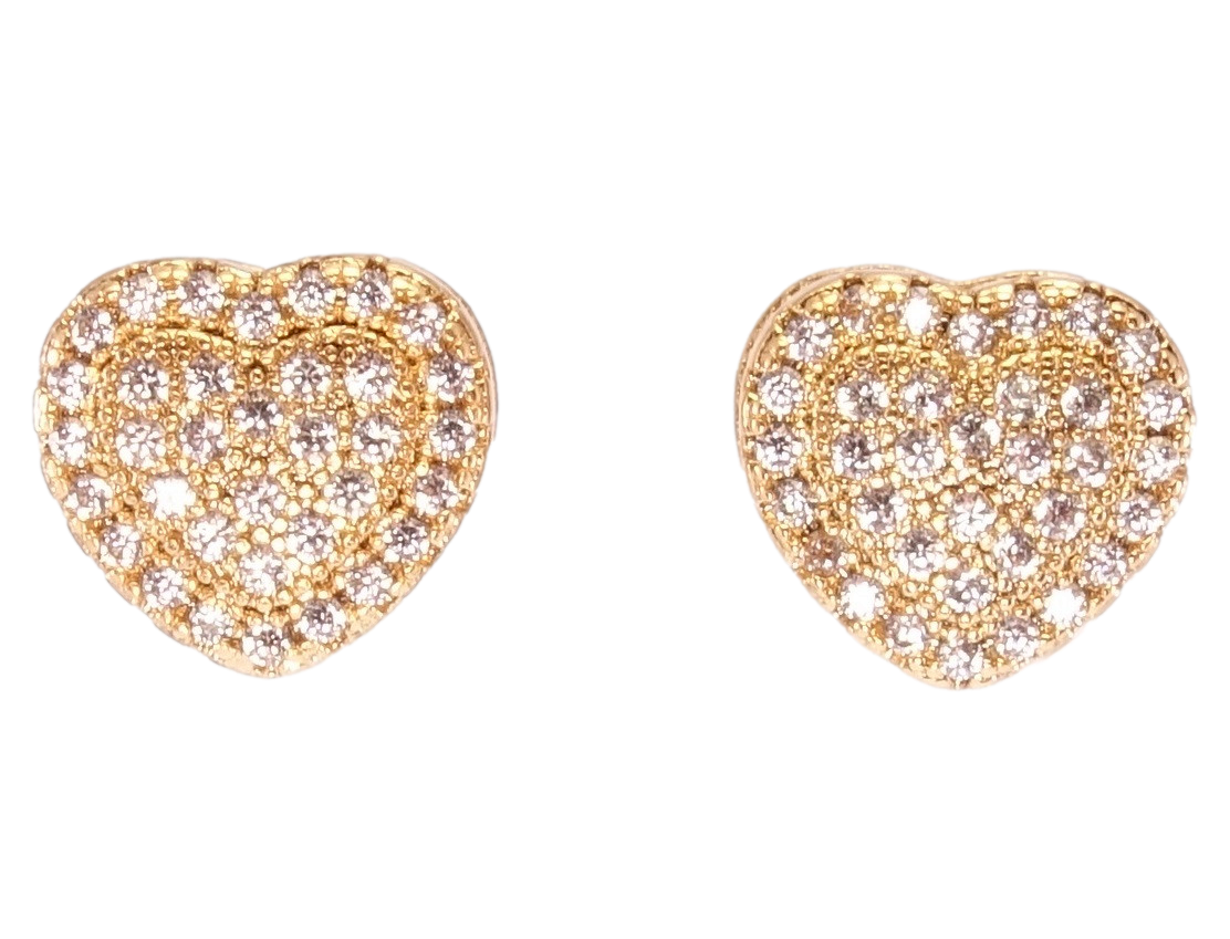 

Серьги Xuping Позолота 18K гвоздики (пусеты) "Сердечки инкрустация цирконий"